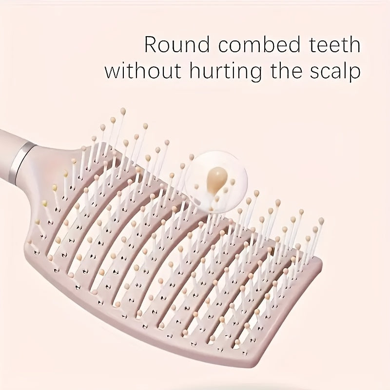 Colorful Comb, High Top Fluffy Hairstyle Comb, Long Hair Curly Hair Massage Curved Comb, Fluffy Hairstyle Comb - Large Curved Pork Rib Design, Suitable for All Hairstyles, Scalp Massages, And Straight Hair Combs
