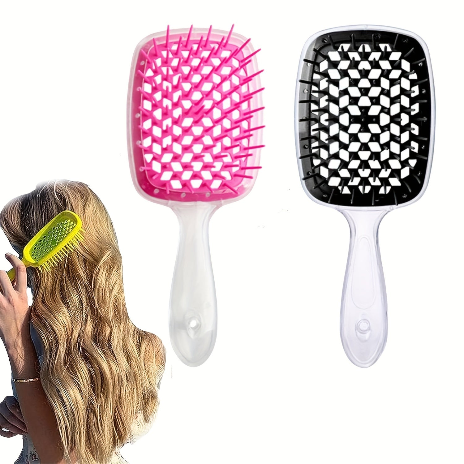 Hollow Mesh Comb for Wet And Dry Use, Scalp Massaging Hair Brush, Salon Hairdressing Tool, Head Massager Comb