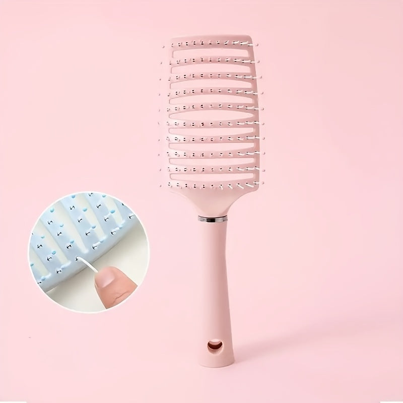 Colorful Comb, High Top Fluffy Hairstyle Comb, Long Hair Curly Hair Massage Curved Comb, Fluffy Hairstyle Comb - Large Curved Pork Rib Design, Suitable for All Hairstyles, Scalp Massages, And Straight Hair Combs